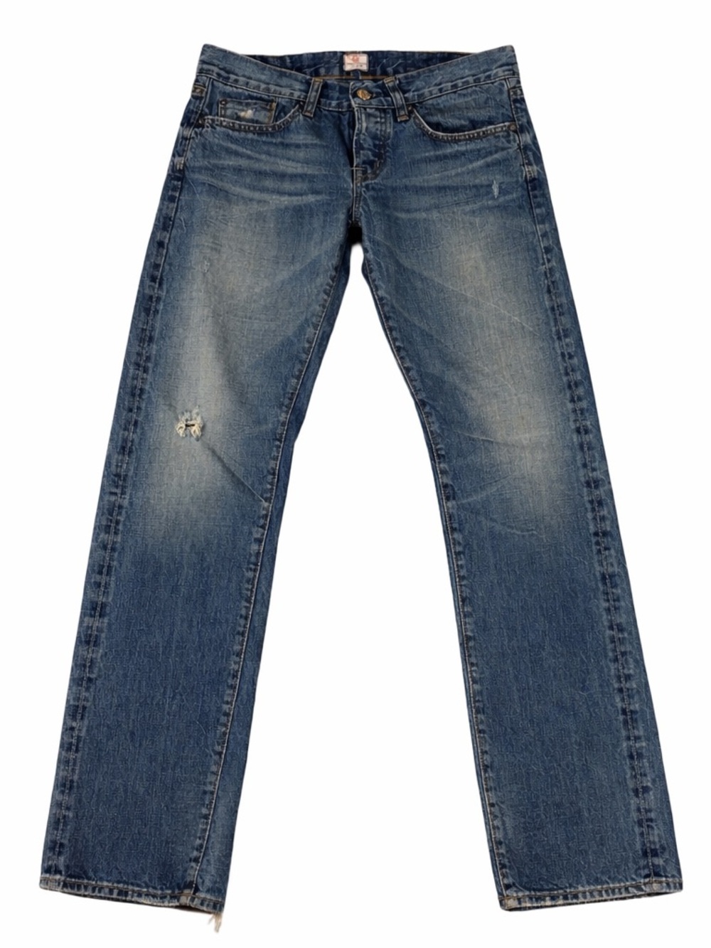 AG Adriano Goldschmied Y2K Low Rise Bootcut Jeans Distressed Medium Wash 27